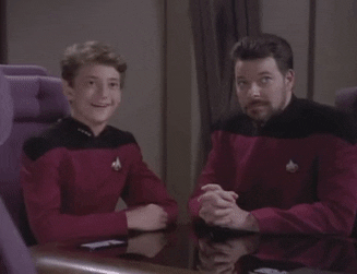 Image result for picard and riker dad gif