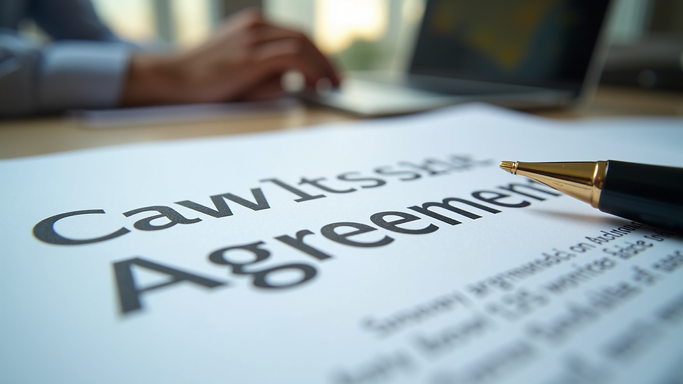 Close-up view of a commercial lease agreement on a desk