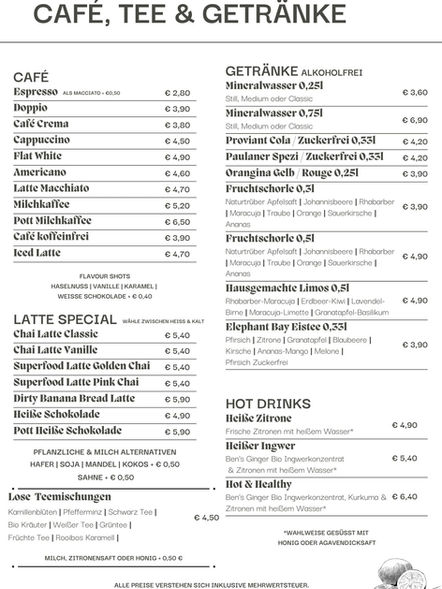 Raclette, Bowls, Pinsa, Frühstück, Lunch, Dinner, Kaffee, Café, Matcha, Limos, Aperitif, Bier, Mezze