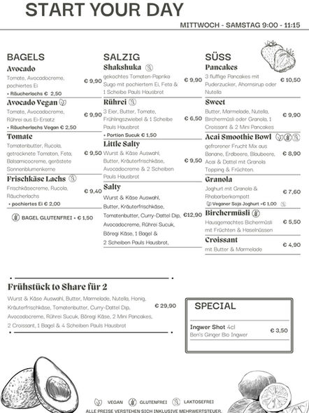 Raclette, Bowls, Pinsa, Frühstück, Lunch, Dinner, Kaffee, Café, Matcha, Limos, Aperitif, Bier, Mezze