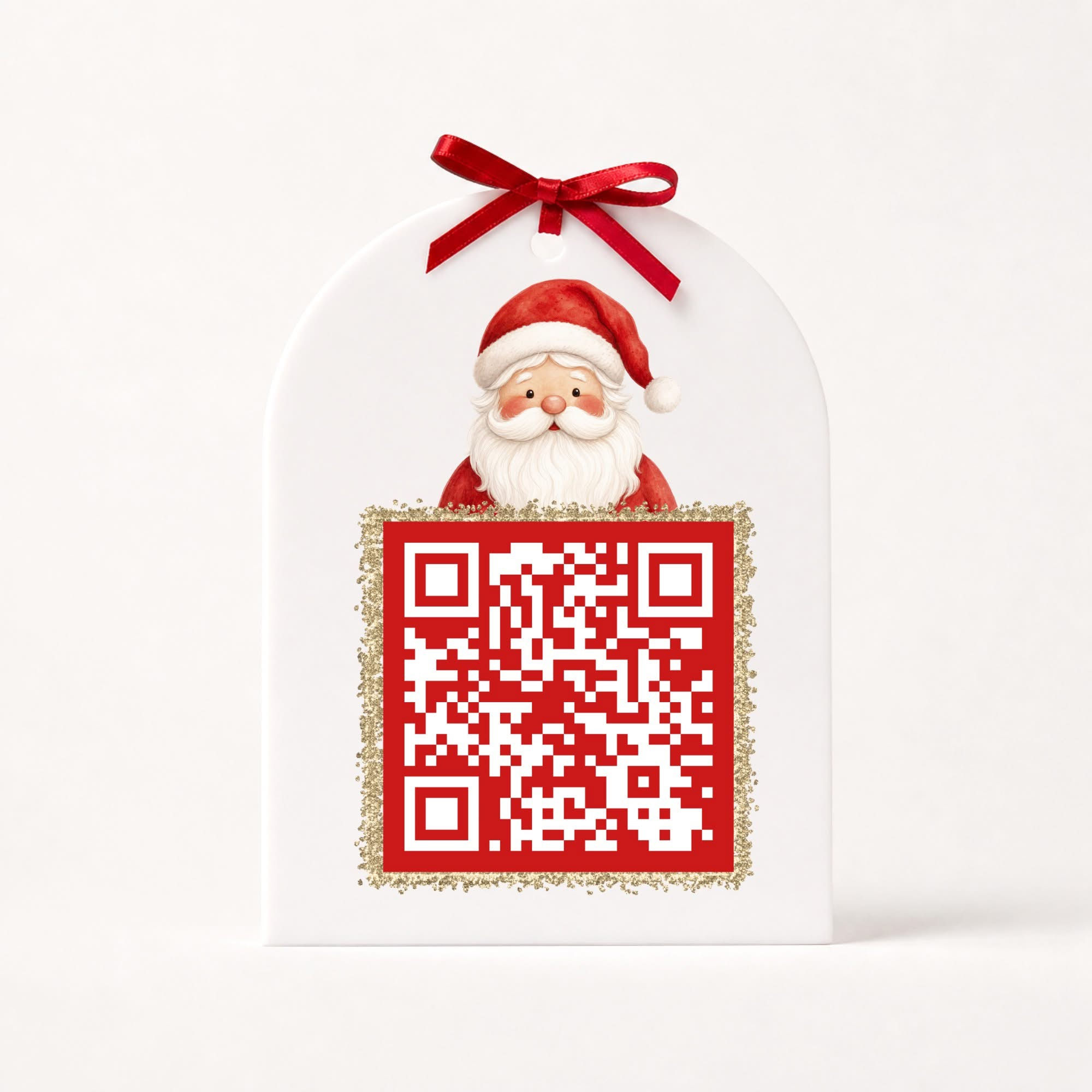 acrylic bauble with santa tracker qr code and santa image