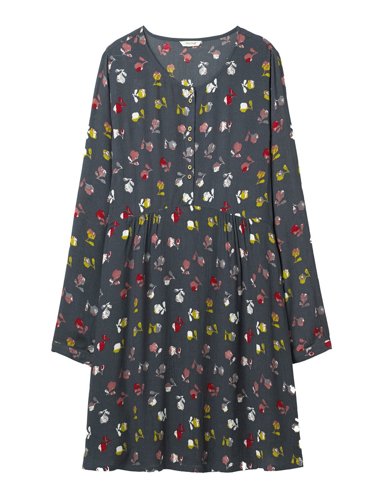 EX WHITE STUFF Grey Wildings Grey Rock Print Tunic in Size 8 RRP £55