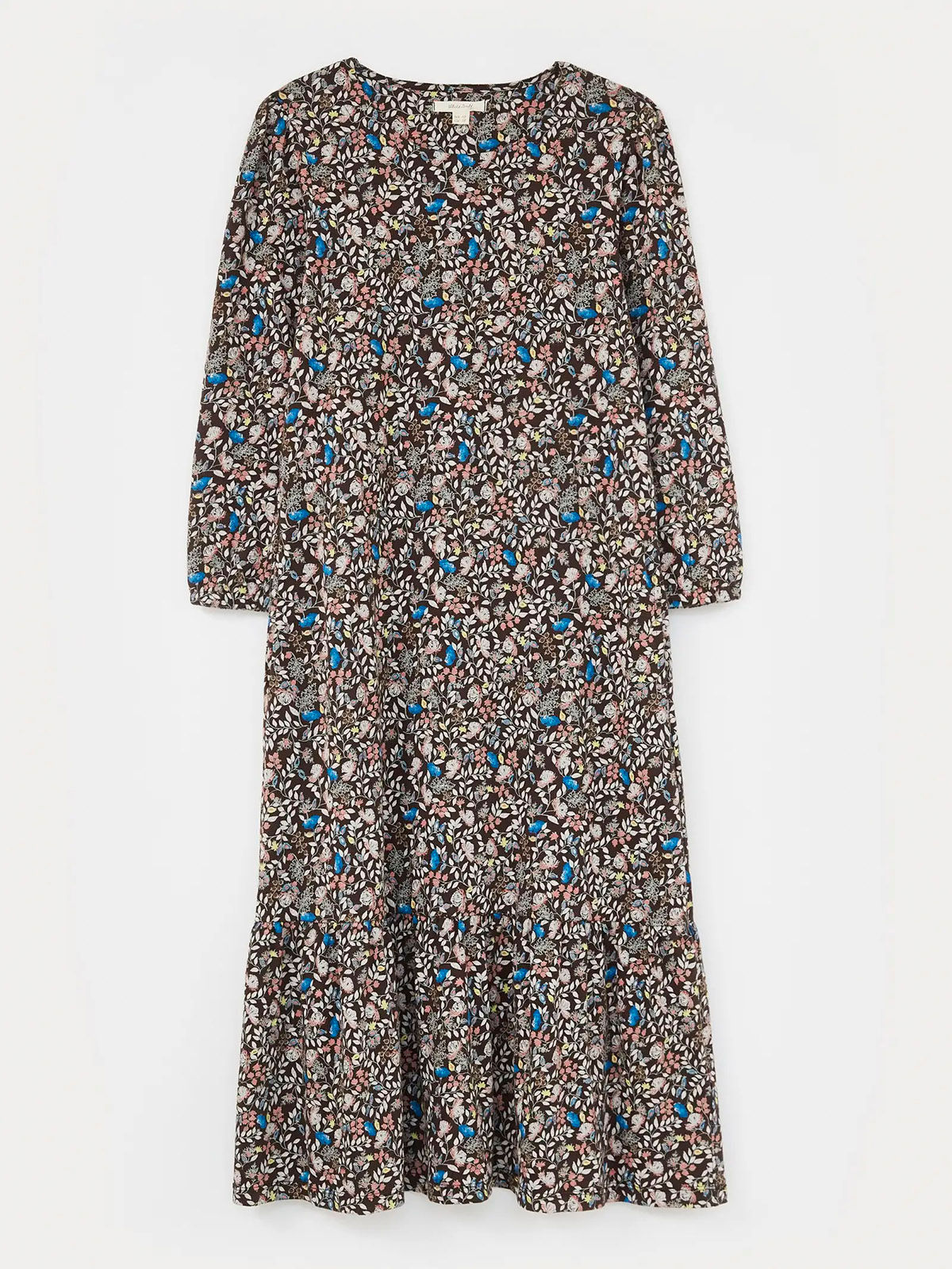 EX White Stuff Brown Multi Tiered Hem Spring Atlantic Dress 10 or 14 RRP £55