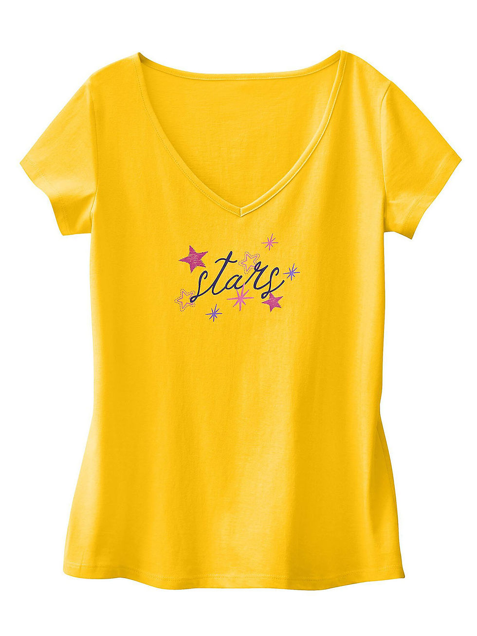 Thumbnail: Blancheporte Yellow Cotton 'Stars' Short Short Sleeve Pyjama Top Sizes 14-24