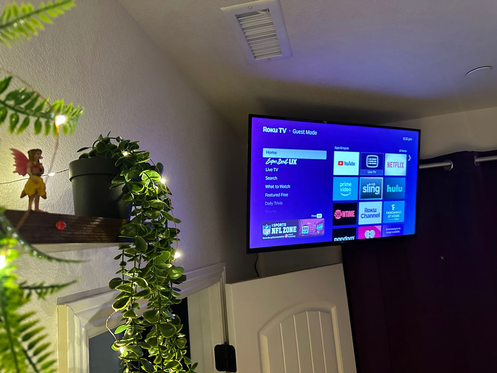 18.Smart tv, and fairy shelf