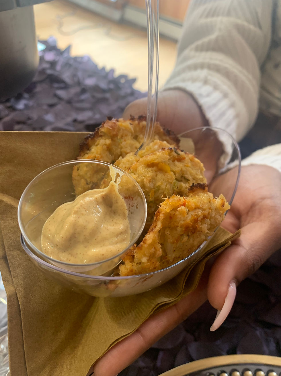 Cocktail style mini crab cakes