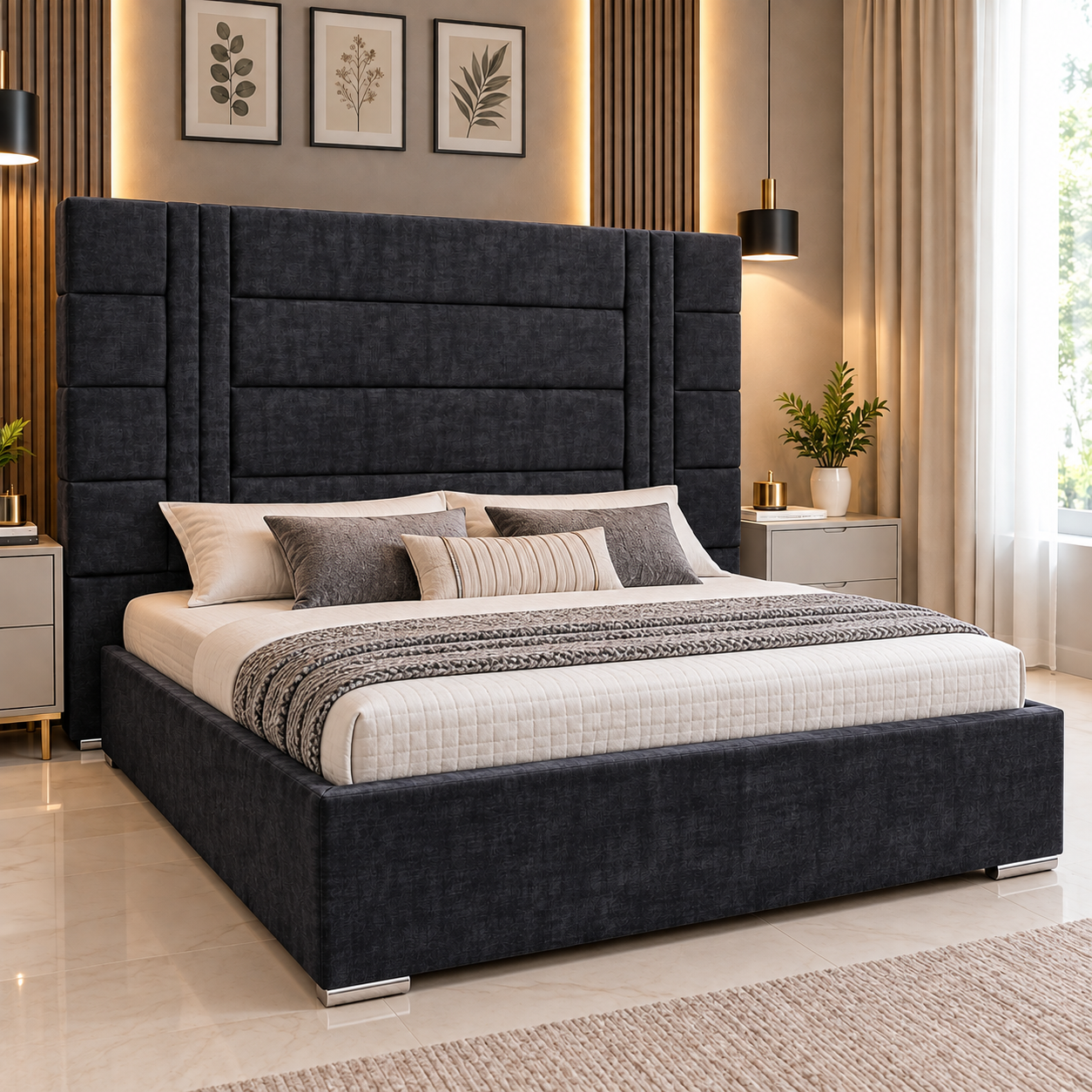 CAMA NOVA 1.60*1.90 MORVEL NEGRO