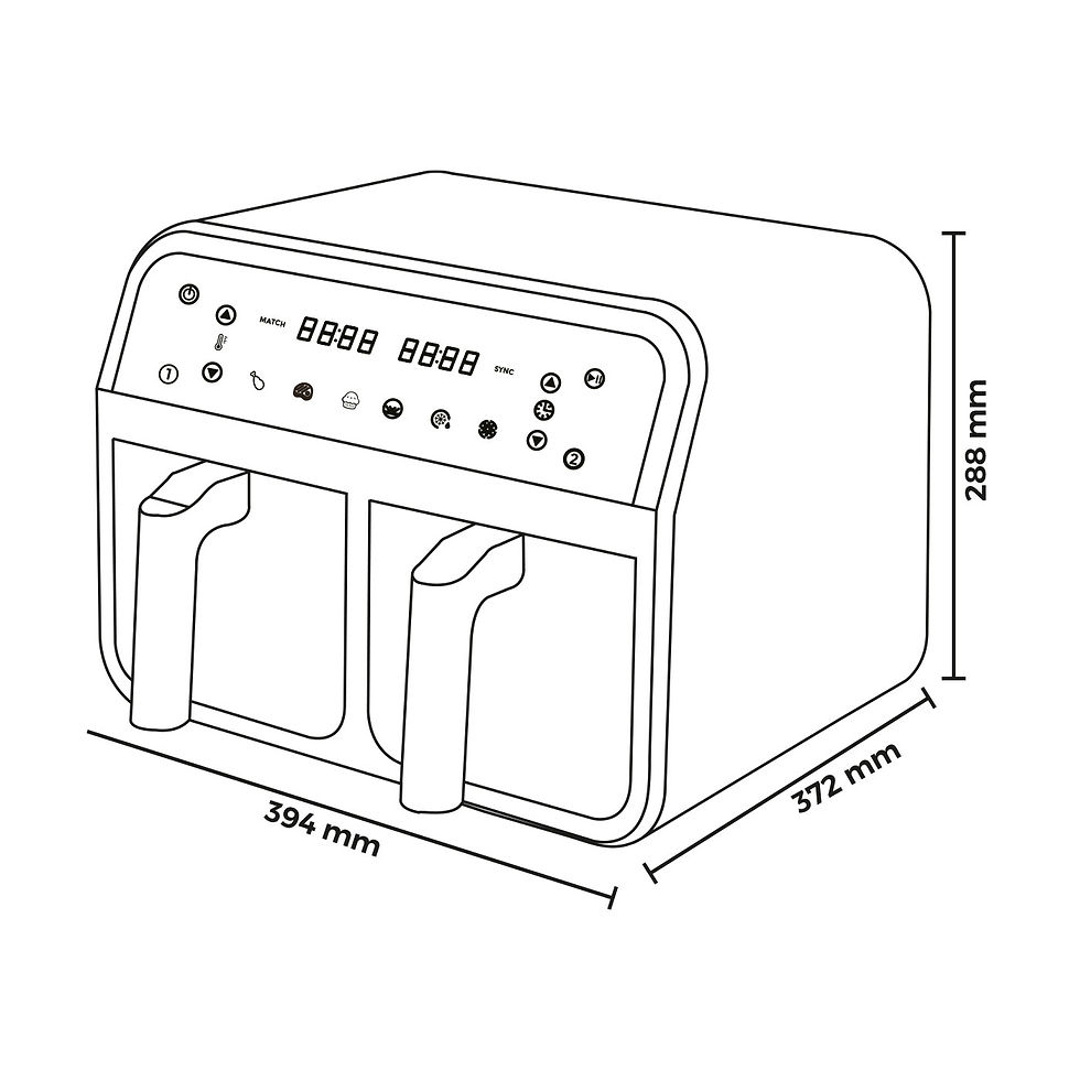 Miniatura: Freidora de Aire KALLEY Dual 7.6 Litros K-MAFD Negro