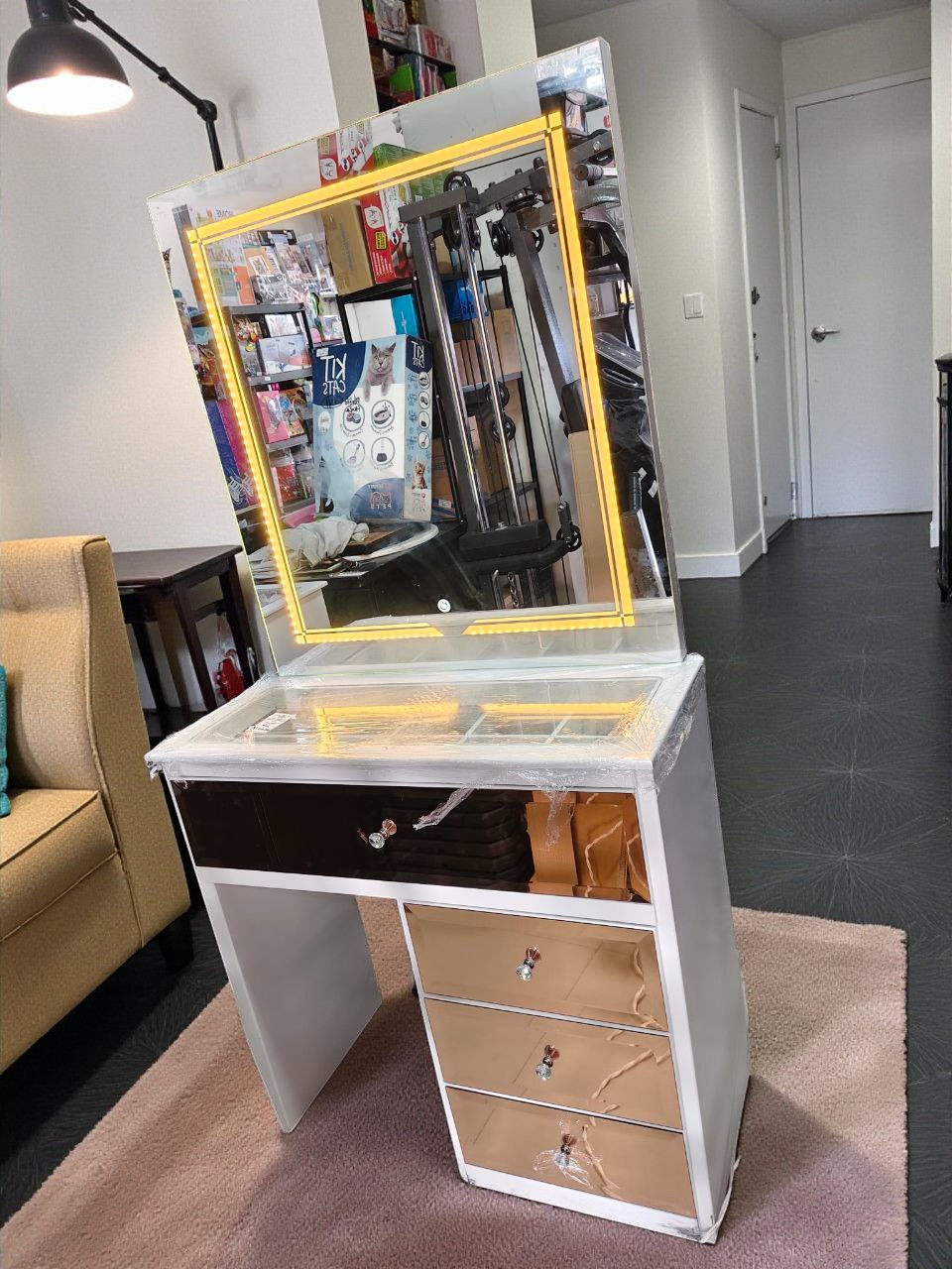 TOCADOR PREMIUM SOLO ESPEJO DE 90 PERFORADO,PS114