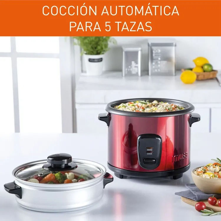 ARROCERA 1.5LTS IMUSA INOX ROJA