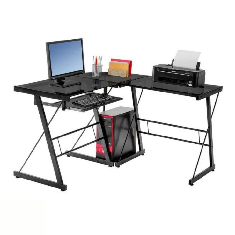 Centro de Trabajo Vidrio Negro 120x50x73 cm