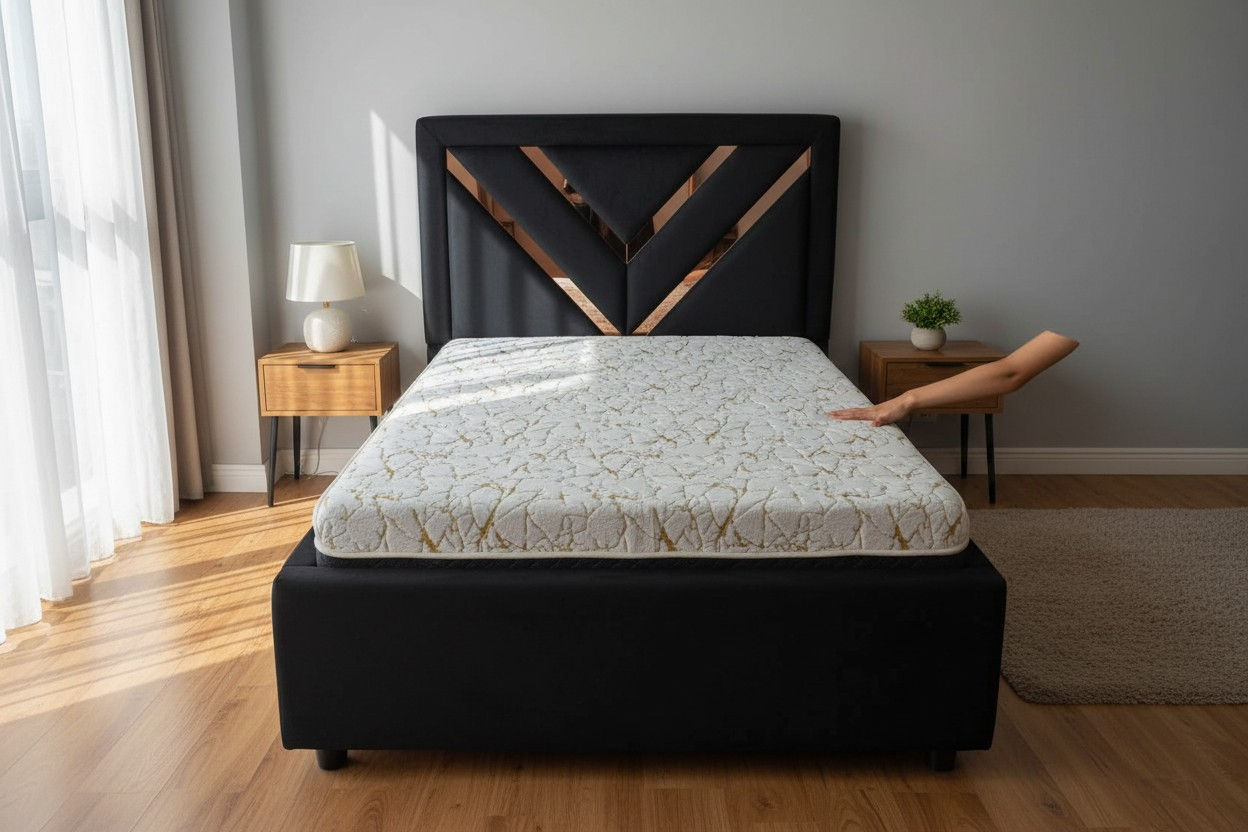 CAMA #9 1.40 TELA NEGRA