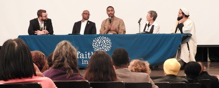 The interfaith clergy panel responds to the keynote address.