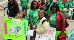 Rev. Debra Williams and Samantha Miller advocate at the State Capitol