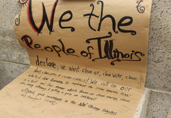 Sign that says, "We the People of Illinois..."