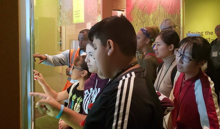 Participants explore exhibits in The Field Museum.