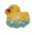 yellow rubber duck shaped bath bomb