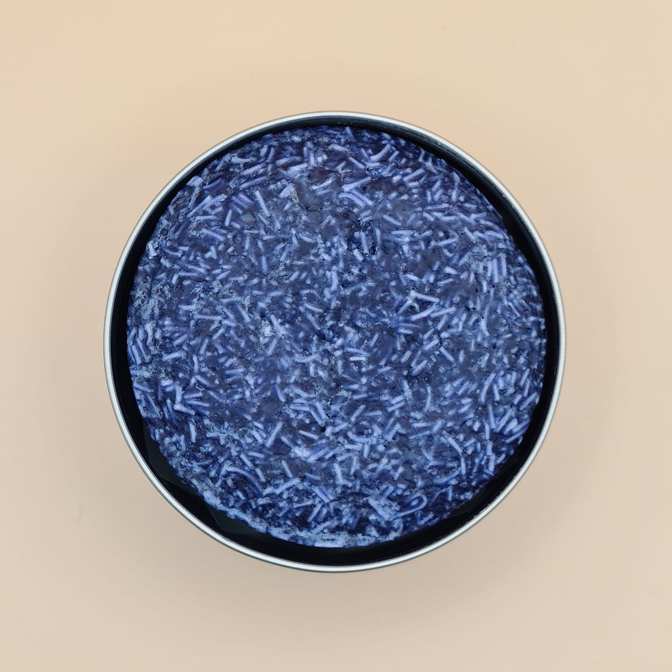 Thumbnail: Open Black Raspberry solid shampoo bar container showing the bar against tan background