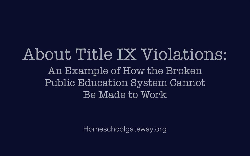 Title IX Violations: An Example of Why the Public Education System does not Work
