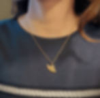 Model wearing 18k gold plated Iran necklace