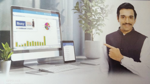 Person showing Busy Software