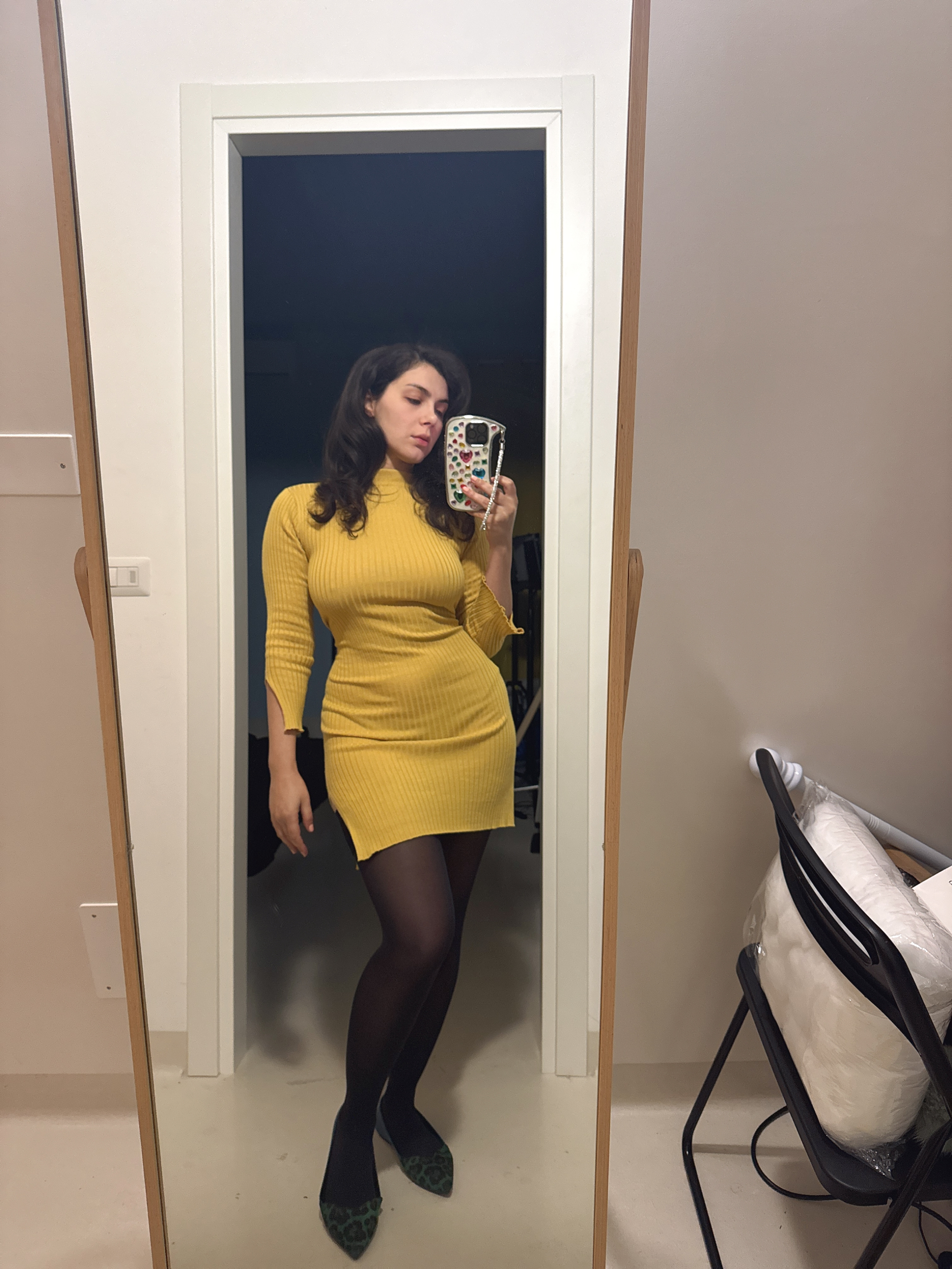 Yellow winter dress
