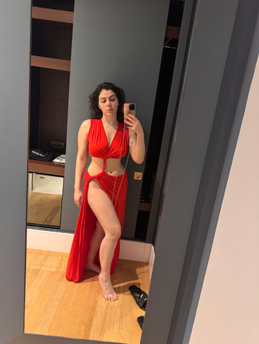 valentina nappi red dress Valentina Nappi Posing In Red Lingerie 8x10 PHOTO PRINT