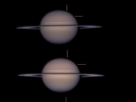 Imágenes de Saturno y la mancha blanca