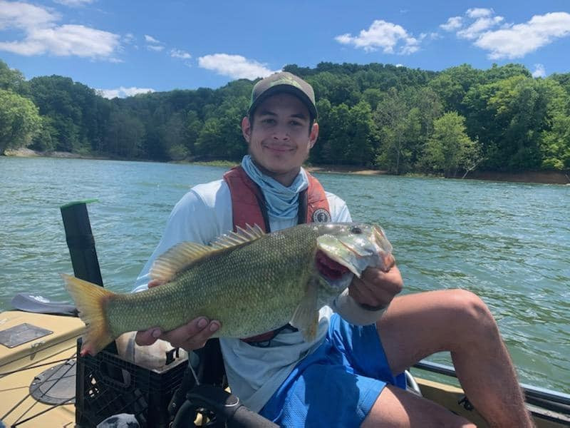 Cole Kleffman kayak bass fishing