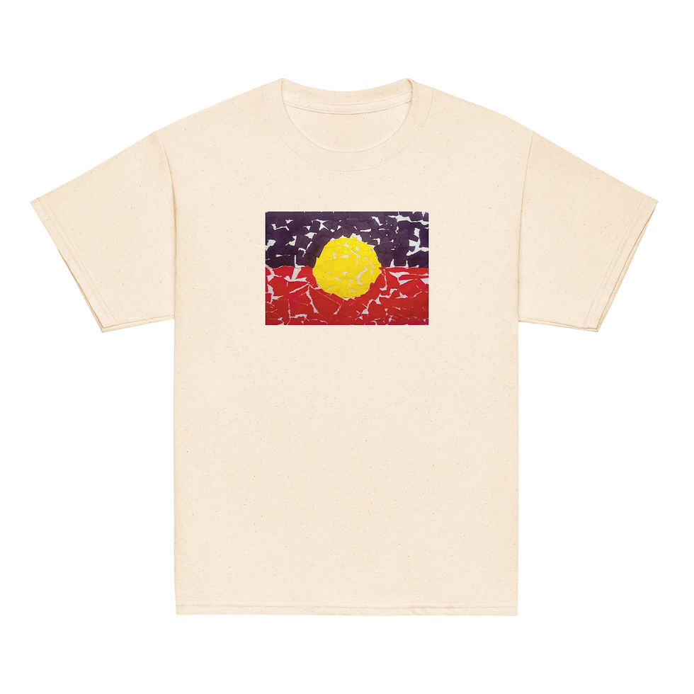 Thumbnail: Natural Youth Tee with The Aboriginal Flag