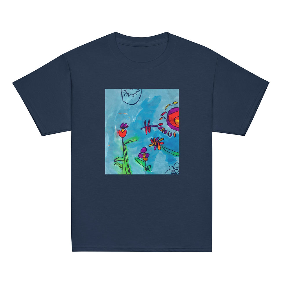 Thumbnail: Navy Youth Tee with The Flowers