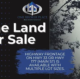 Prime Location to Build Your Business Highway frontage on Hwy 33 or Hwy 177 (Main St) is available with multiple lot sizes. It’s time to makeyour new business dreams a reality! We will customize the land division to meet the buyer’s needs. The width (highway frontage) is negotiablebased on availability and buyer’s requirements. Hwy 33: Approx. 317’ deep with up to 600’ of highway frontage. Price: $4.25/sf. Hwy 177(South of Casey’s): Approx. 230’ deep with up to 450’ of highway frontage. Price: $4.25/sf. Hwy 177 (South of drainage area): Approx. 390’deep with multiple options on width and depth. Price: $3.75/sf. The back 100’ is an easement suitable for parking but no structures. The landwest of the 100’ easement could also be available for commercial use, depending on the buyer’s needs and development plans. Listed price isper acre based on $4.25/sf for prime locations with utility access on site. Land further south on Hwy 177 is listed at $3.75/sf.