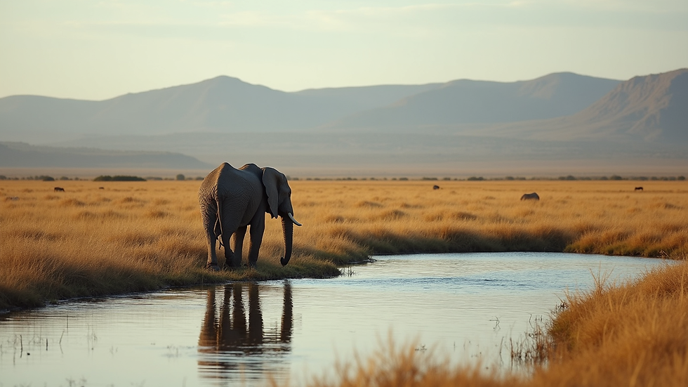 Nahaufnahme eines Elefanten an einer Wasserstelle im Etosha Nationalpark