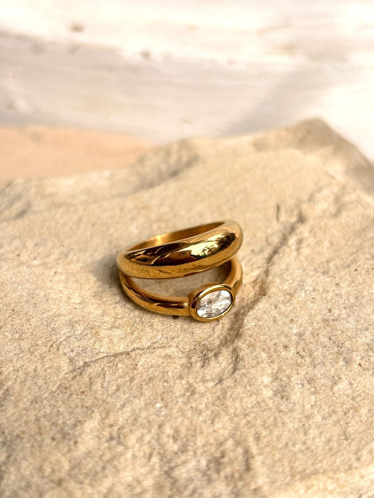 Santorini 18K Gold Plated Signet Ring