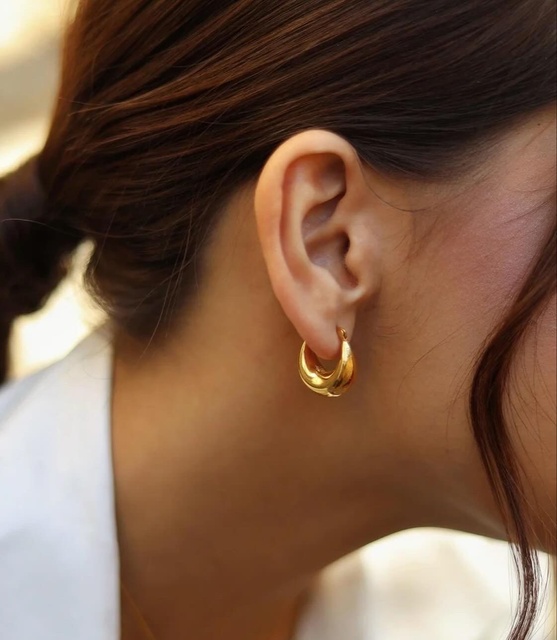 Mariska Chunky 18K Gold Plated Statement Hoops