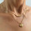 Thumbnail: Golden Galore Heart 18K Gold Plated Anti Tarnish Statement Necklace