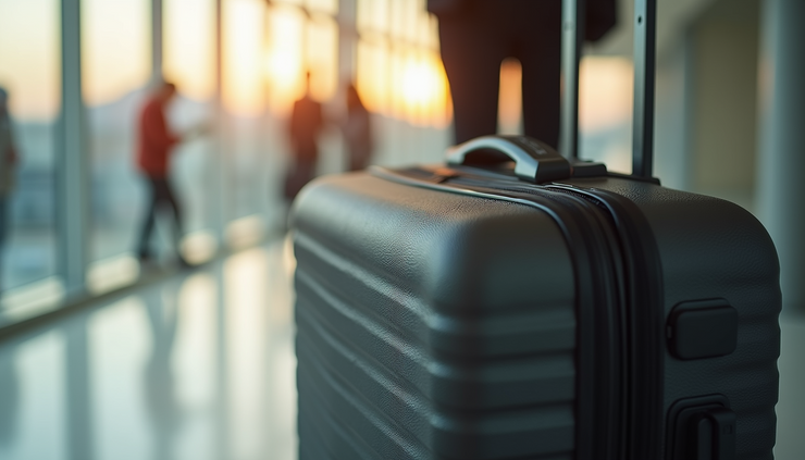 Close-up view of a packed carry-on suitcase ready for last-minute travel