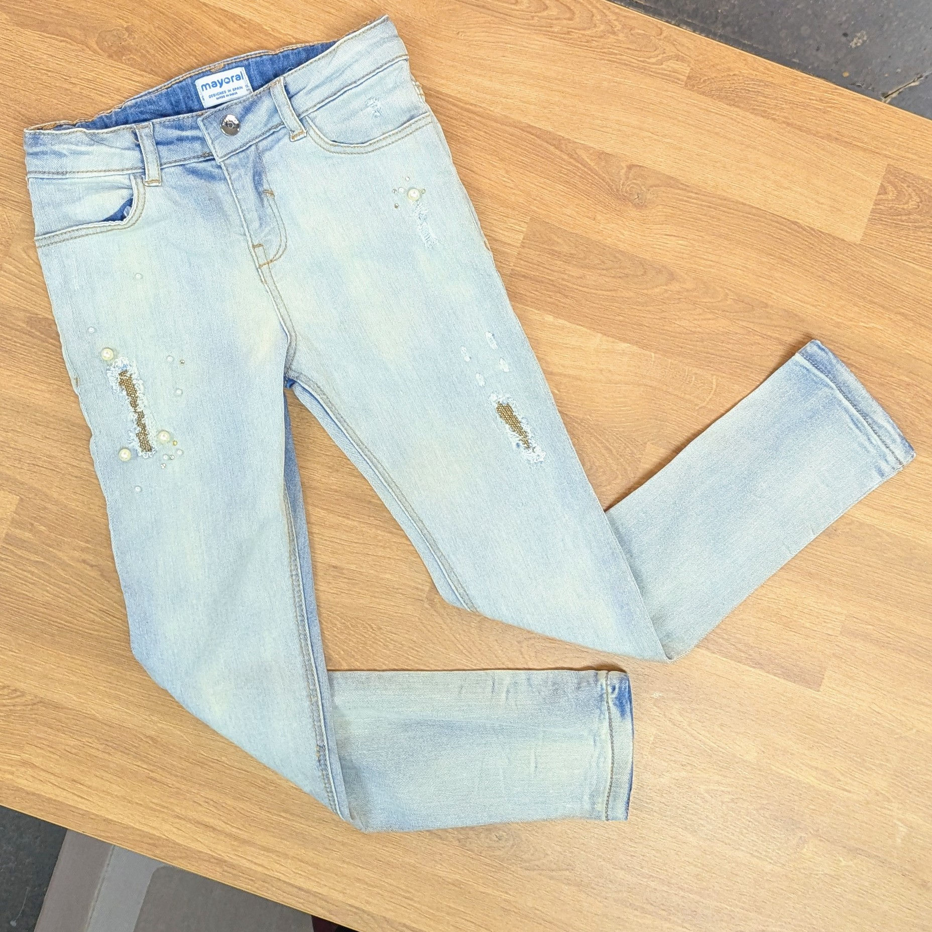 Mayoral Embellished Jean Sz 6 front