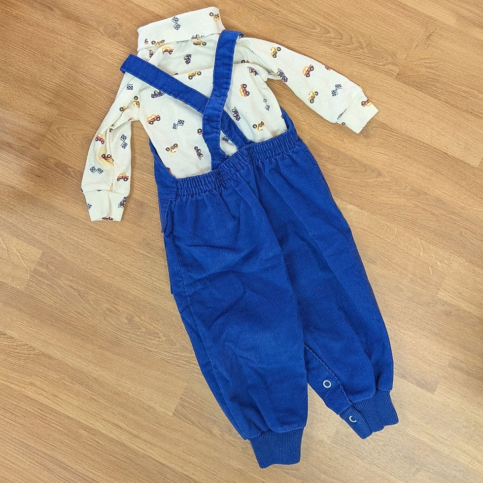 Thumbnail: Vintage Healthtex Racecar Overalls 12M