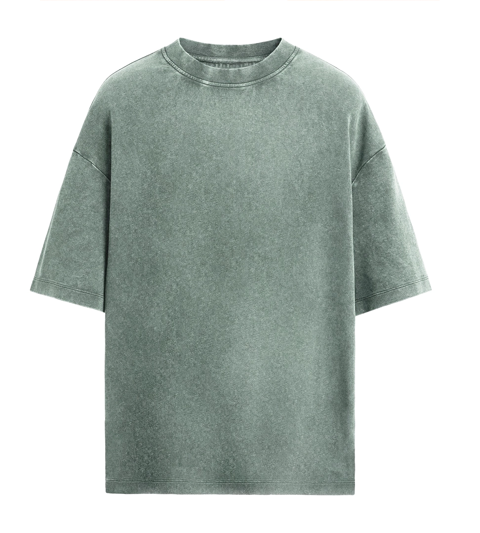 Marble Wash Loose Fit Crew Neck S/S T-Shirt Sage