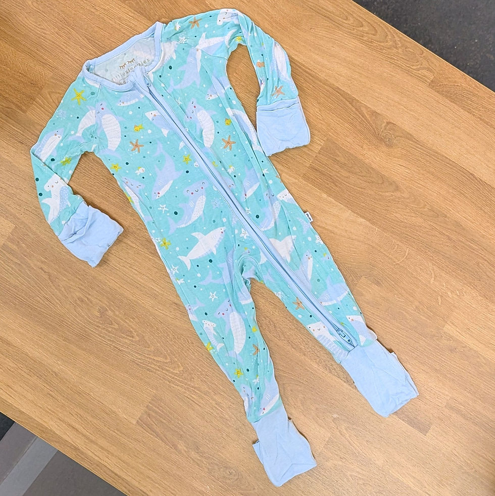 Little Sleepies Shark Soiree Sz 3M front