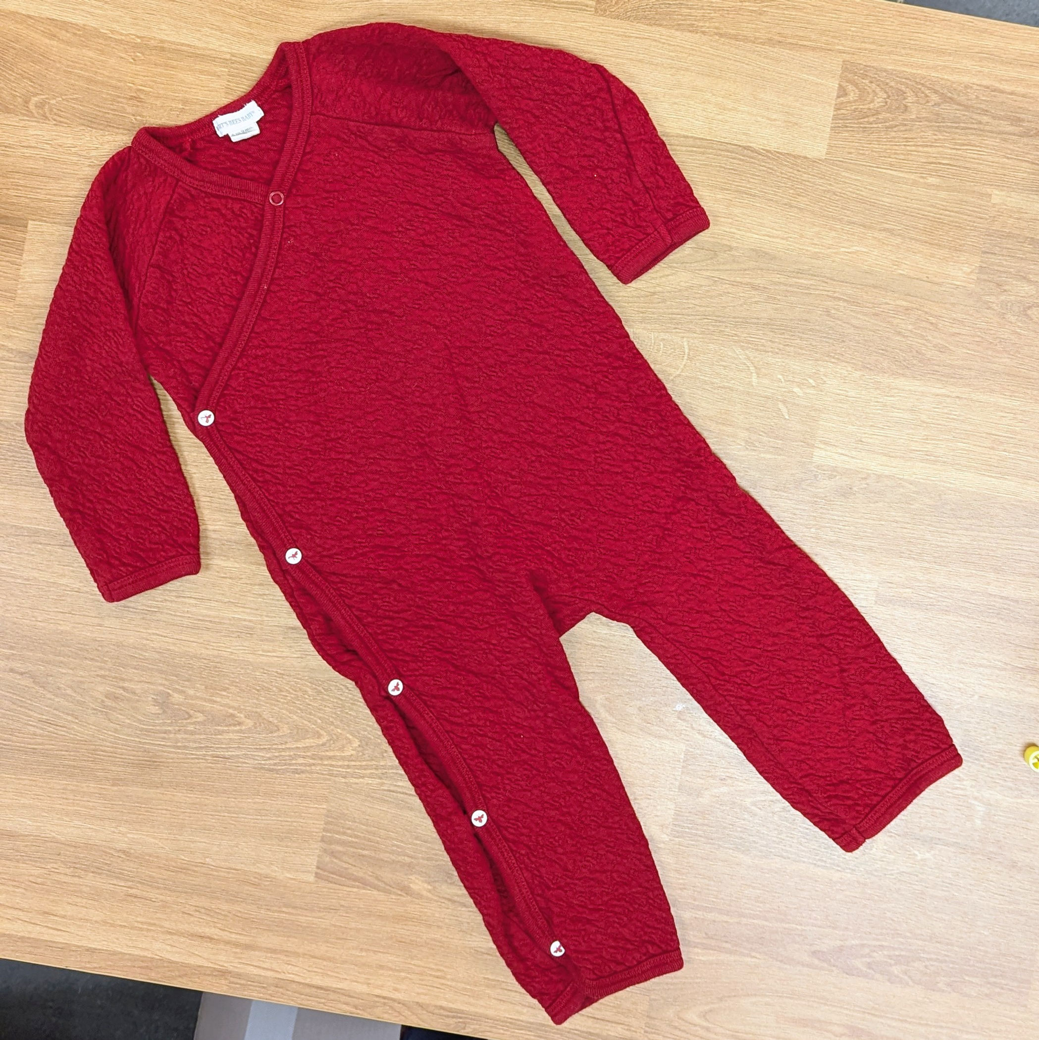 Burt's Bees Red Romper 9M front