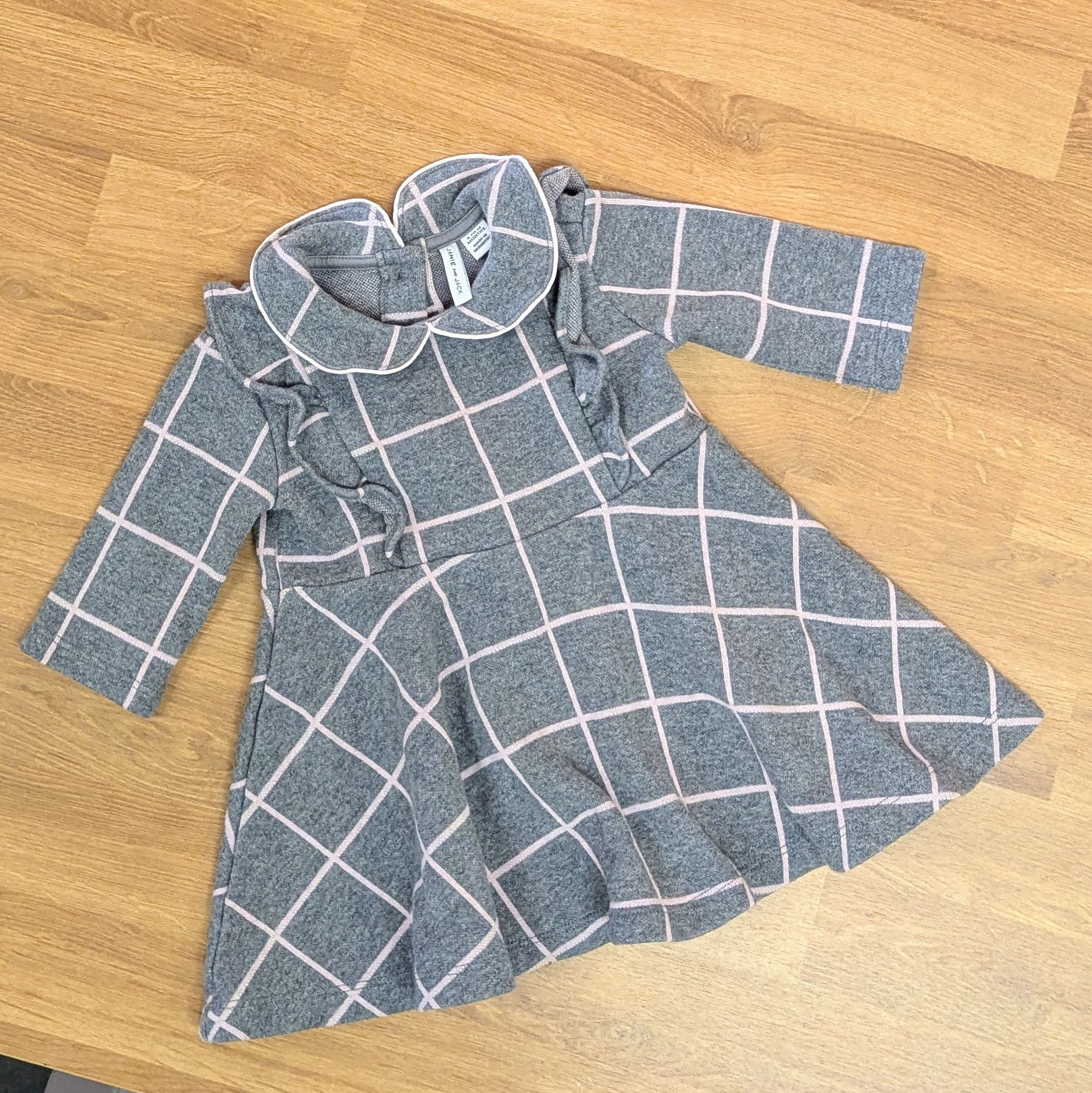 Janie and Jack Windowpane Dress Sz 6-12M front