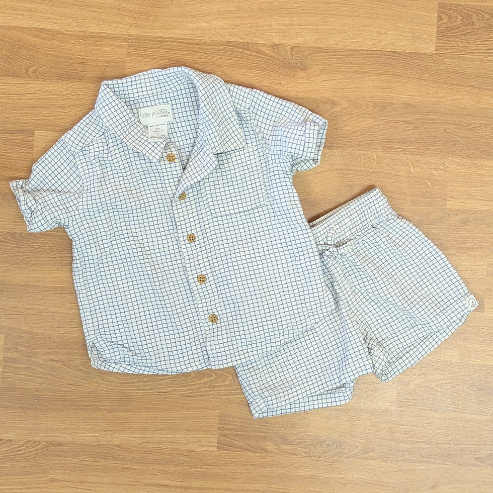 Little Planet Check Short Set Sz 9M