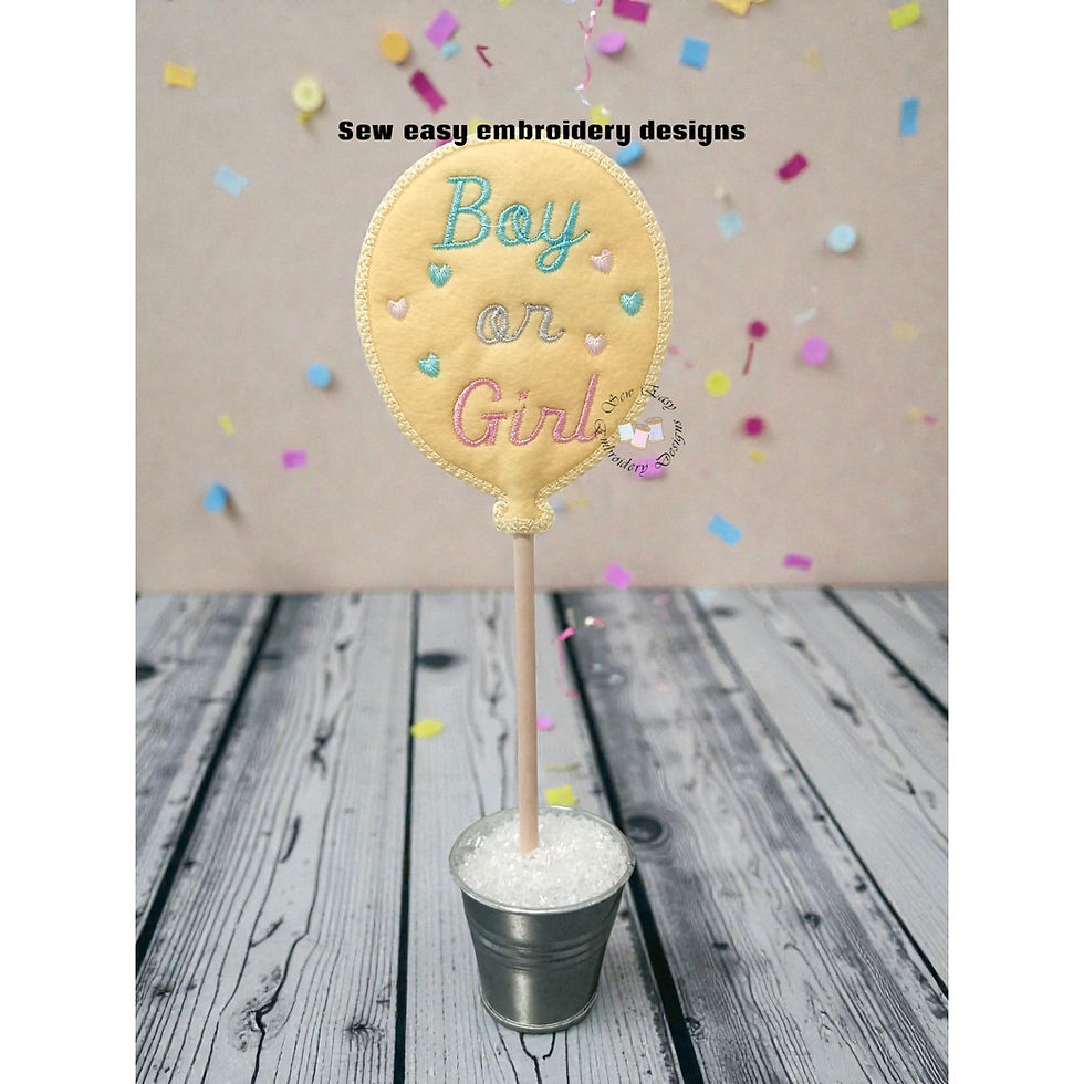 Thumbnail: Gender reveal set, bunting, hangers  and more, table décor. Photo instructions