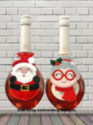Santa & Mrs Claus applique bottle tag/door hanger, with photo instructions