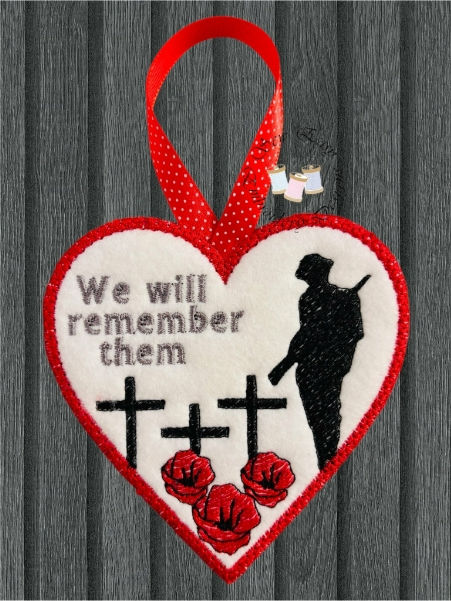 We will remember them heart hanger