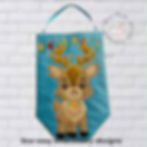 Thumbnail: Reindeer large applique hangers, 8"x12" ITH embroidery design,photo instructions