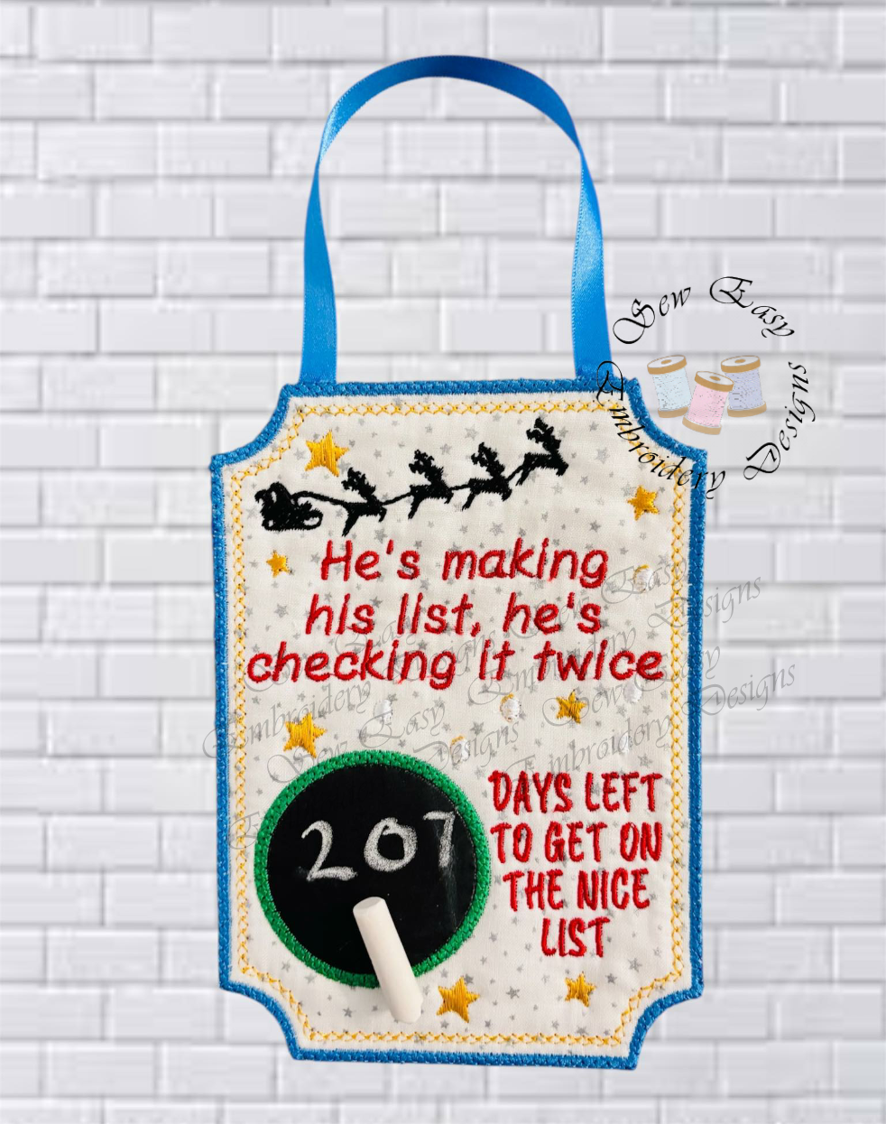 Vertical sign, days left for nice list