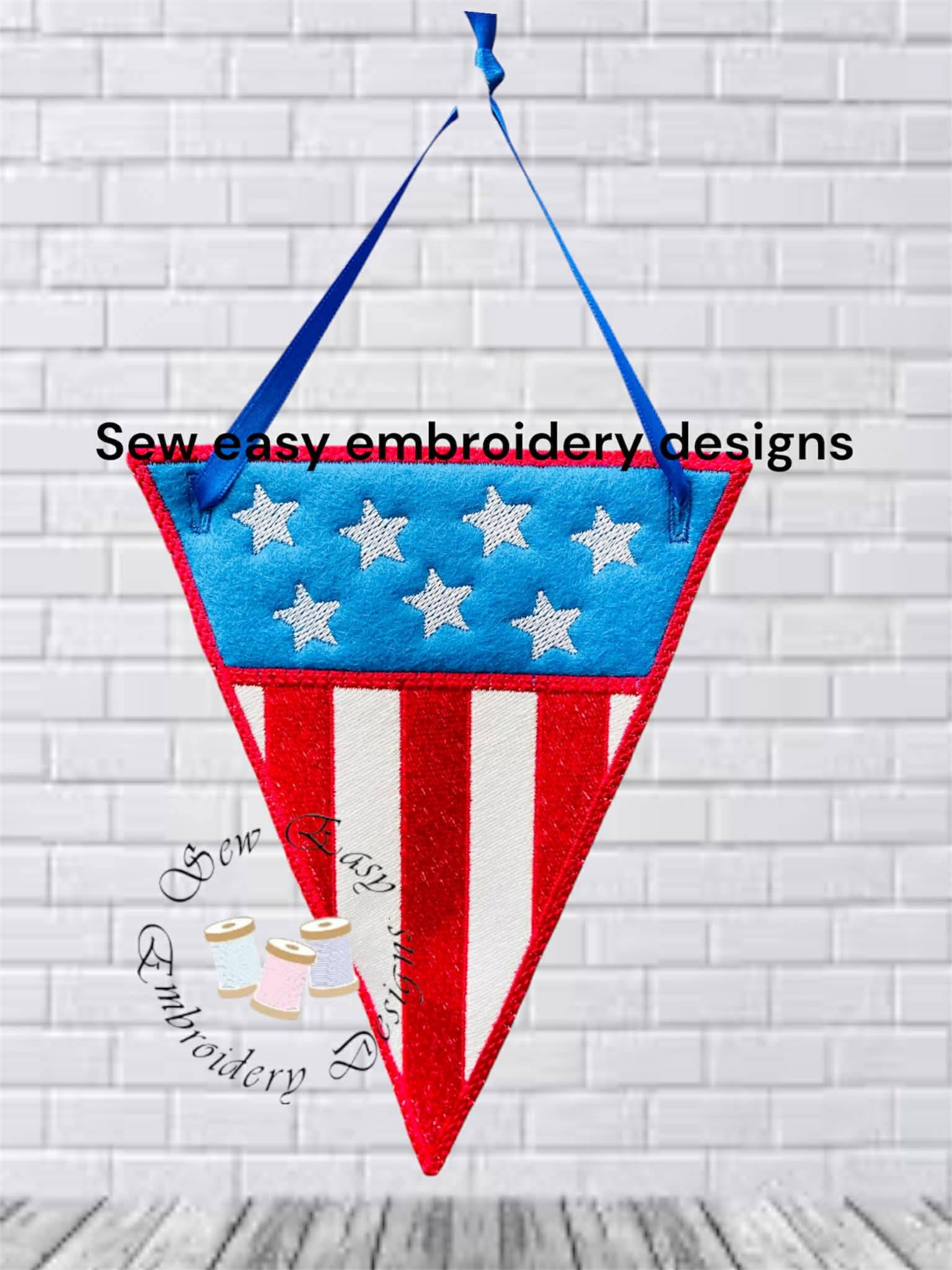 USA pennant, photo instructions. Display on it's or mix with our American banner